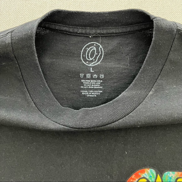 ODD FUTURE Retro Tie Dye Donut Black T-Shirt - Size Large - Picture 3 of 4